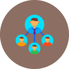 Network Multicolor Circle Flat Icon