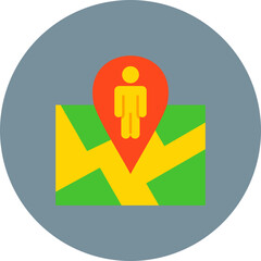 User Location Multicolor Circle Flat Icon