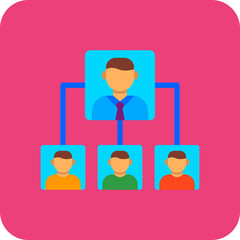 Organization Structure Multicolor Round Corner Flat Icon