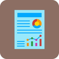 Report Multicolor Round Corner Flat Icon