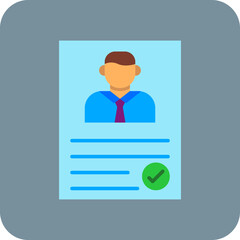 Hire Multicolor Round Corner Flat Icon