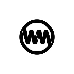 Letter WM circle logo design vector