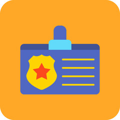 Id Card Multicolor Round Corner Flat Icon