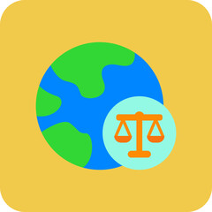 Global Laws Multicolor Round Corner Flat Icon