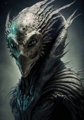 Generative AI.   Alien Heads No.09