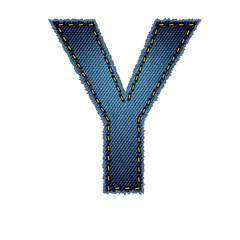 Blue Jeans alphabet letter font design