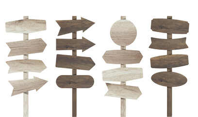 Old wooden banner sign or vintage wood signpost