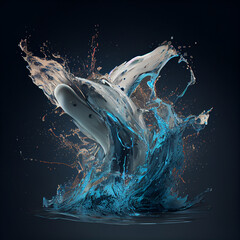 Obraz na płótnie Canvas Fresh water splash blue background effect.