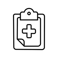 Medical history outlined vector icon