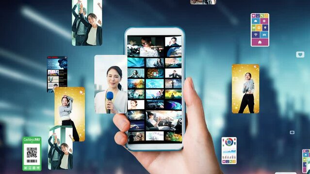 Video distribution service smartphone app. vertical short movies.