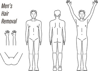 男性脱毛パーツ素材