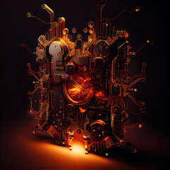 Nanotechnology processor concept art - By Generative AI	
