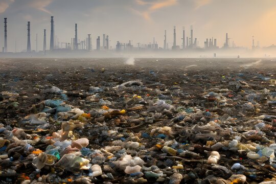 環境汚染のイメージ　with generative ai