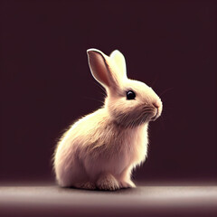 Cute easter bunny for children poster illustration. Easter rabbit.