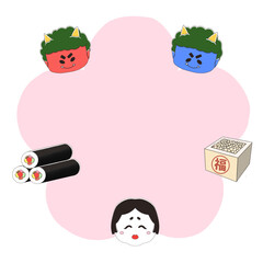 節分のイラスト素材　コピースペース