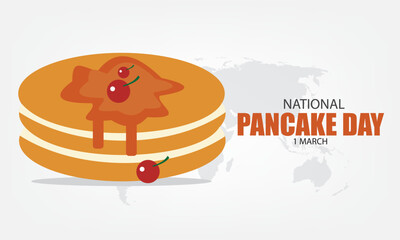Vector Illustration of National Pancake Day. Simple and Elegant Design