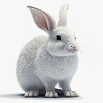Cute easter bunny for children poster illustration. Easter rabbit.