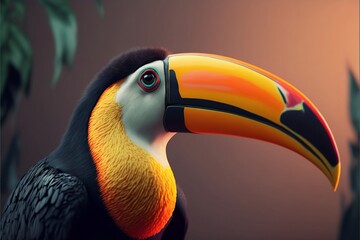 Fototapeta premium Portrait of a Tropical Toucan Bird