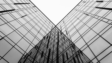 Modern office building reflecting itself 