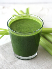 Juiced celery in a glass