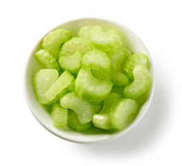 bowl of sliced celery