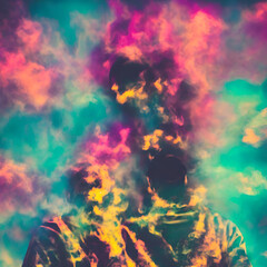 Obraz na płótnie Canvas Abstract Smoke Neon 