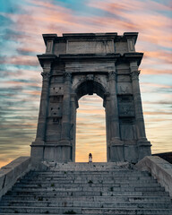 Fototapeta na wymiar Trajan's triumphal arch in Ancona Italy