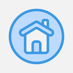 Home icon in blue style about essentials, use for website mobile app presentation