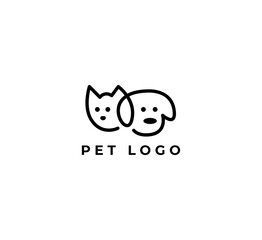 Line Of Head Pet Logo Design.