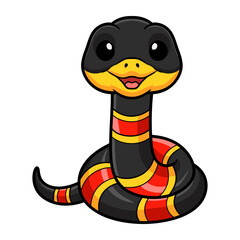 Cute happy coral snake cartoon