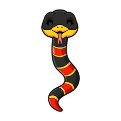 Fototapeta premium Cute happy coral snake cartoon