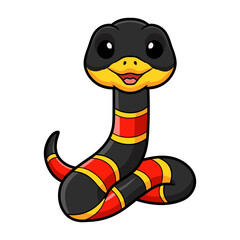 Cute happy coral snake cartoon