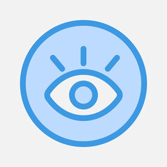 Visibility icon in blue style about essentials, use for website mobile app presentation