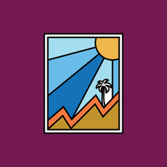 Vector illustration surfing theme badge design. For t-shirt prints, posters, stickers and other uses.