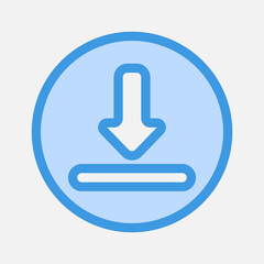 Download icon in blue style about essentials, use for website mobile app presentation