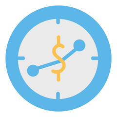 time is money flat icon