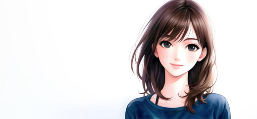 Fototapeta premium モデル風のロングヘアの女性