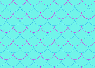 Fish scales blue and pink pattern, turquoise abstract background. Girl mermaid  pattern.  © Tanita