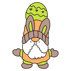 Cute easter gnome, bunny gnome, Rabbit Gnome Easter Elements