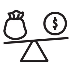 balance fund line icon