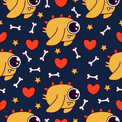 Monster character cartoon pattern illustration design