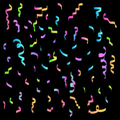 Fototapeta na wymiar Colored confetti. Party, birthday background, confetti, festive, surprise. Vector illustration.