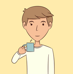Young man drinking coffee