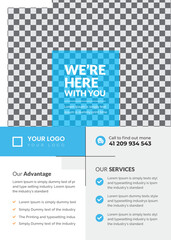 simple and minimal creative corporate flyer design template 2 color variation