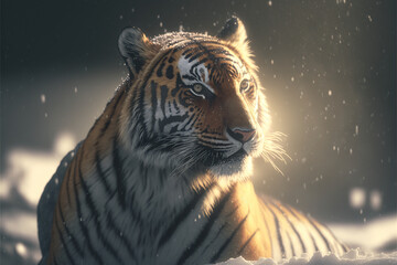 Tiger in the sun