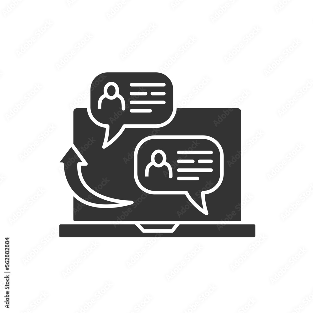 Poster chat glyph icon. chatting. communication with clients.communication. chatting on computers or mobile