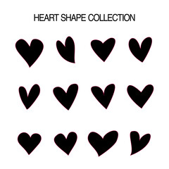 heart love shape symbol template. vector illustration of hearts icon.