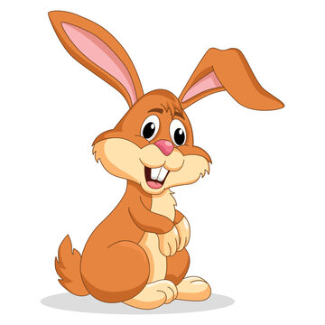 Funny rabbit cartoon vector illustration.