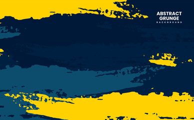 Blue and yellow brush strokes grunge texture background. Sport style vector illustration. Colorful scratched template. Texture and elements for design