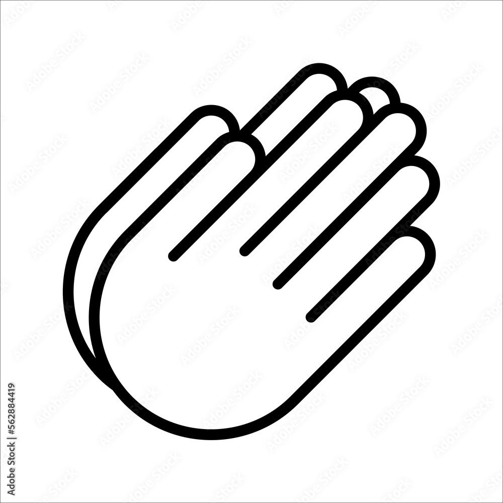 Wall mural Praying hand gesture icon vector illustration on white background. eps 10